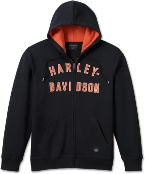 Harley-Davidson Men's Iron Bond Zip-Up Hoodie, Black - 99000-23VM