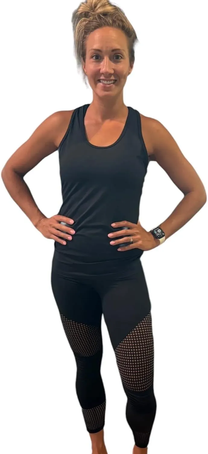 High Waist mesh Leggings with Tummy Control Workout Running Yoga Leggings for Women