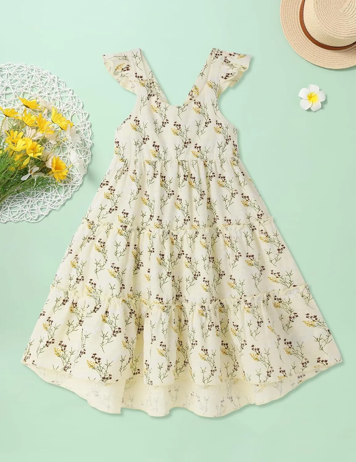 Hipea Toddler Baby Girls' Dresses Outfits Sleeveless Backless Colour Block Dress Kids Casual Beach Dresses