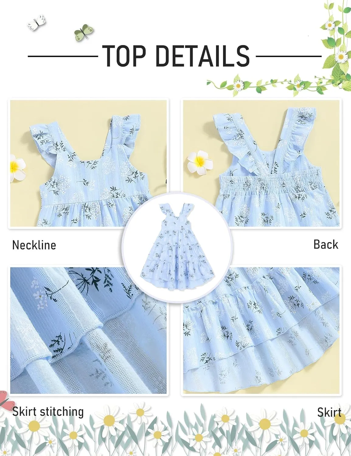 Hipea Toddler Baby Girls' Dresses Outfits Sleeveless Backless Colour Block Dress Kids Casual Beach Dresses