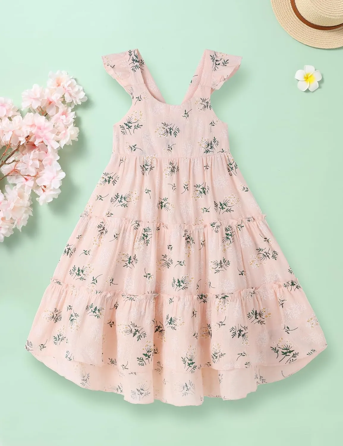 Hipea Toddler Baby Girls' Dresses Outfits Sleeveless Backless Colour Block Dress Kids Casual Beach Dresses