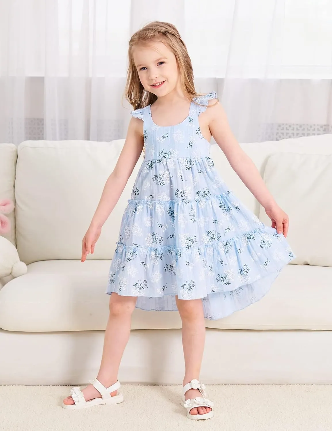 Hipea Toddler Baby Girls' Dresses Outfits Sleeveless Backless Colour Block Dress Kids Casual Beach Dresses