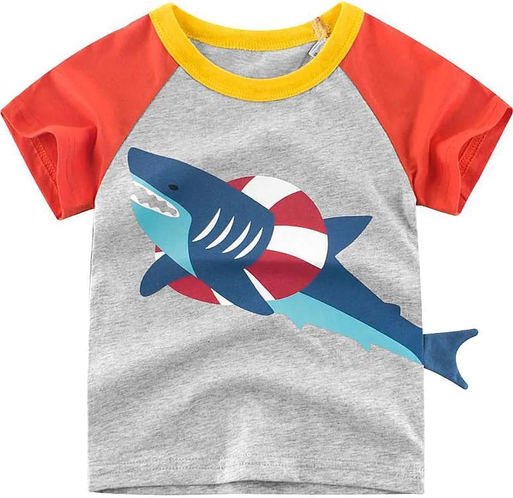 HowJoJo Boys Dinosaur T Shirts Cotton Long Sleeve Shirt Graphic Tees