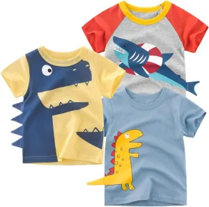 HowJoJo Boys Dinosaur T Shirts Cotton Long Sleeve Shirt Graphic Tees