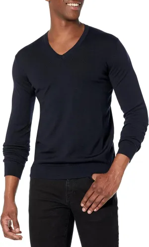 HUGO Men's Tonal Logo V-Neck Sweater