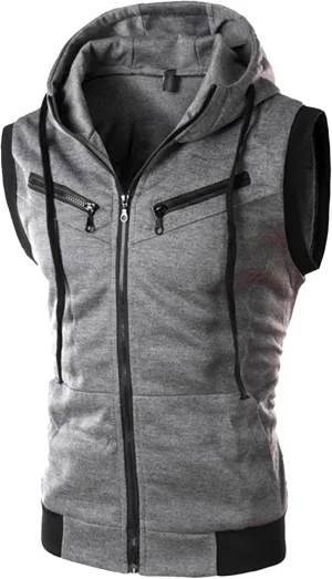 JEShifangjiusu Men'S Casual Zip-Hoodie Vest Cotton Sleeveless Hoodie Vest Slim Fit Lightweight Sweatshirt Hoodie Tank Top