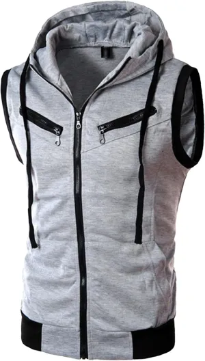 JEShifangjiusu Men'S Casual Zip-Hoodie Vest Cotton Sleeveless Hoodie Vest Slim Fit Lightweight Sweatshirt Hoodie Tank Top