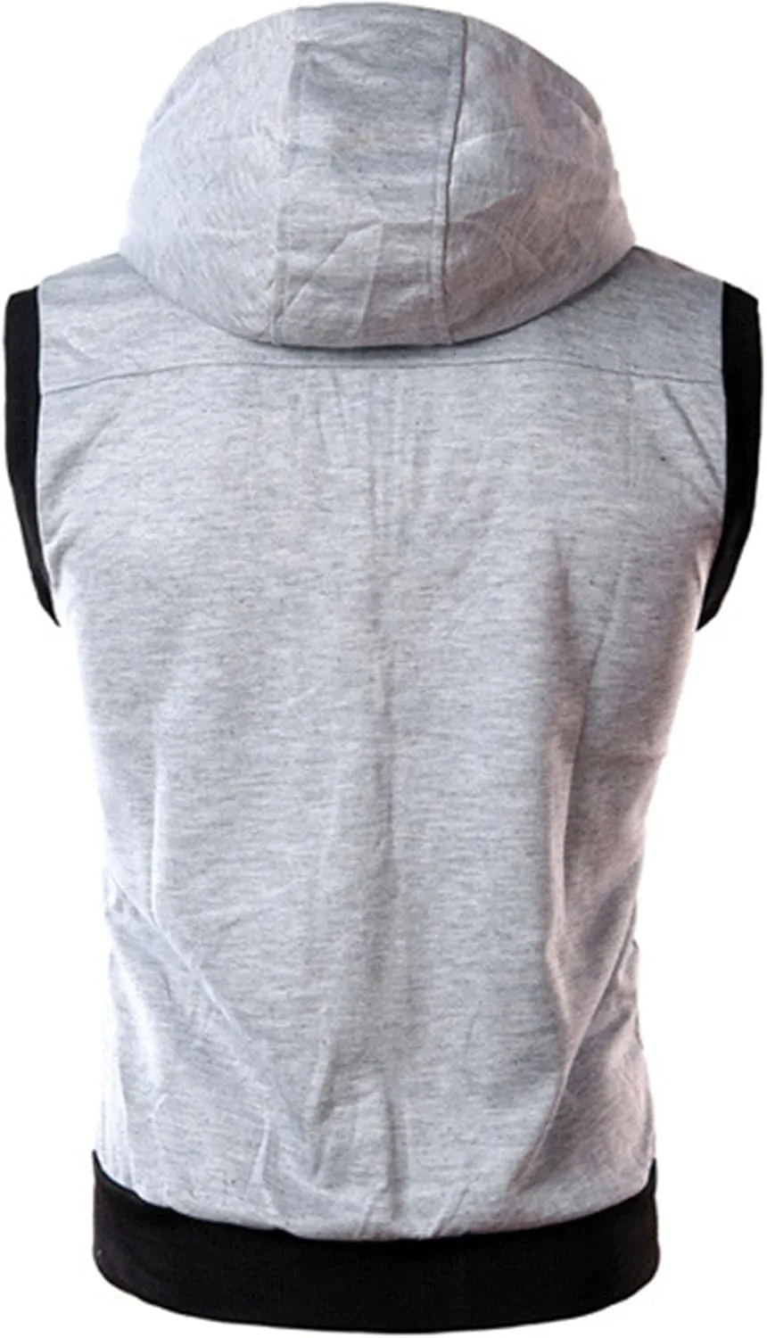 JEShifangjiusu Men'S Casual Zip-Hoodie Vest Cotton Sleeveless Hoodie Vest Slim Fit Lightweight Sweatshirt Hoodie Tank Top