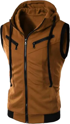 JEShifangjiusu Men'S Casual Zip-Hoodie Vest Cotton Sleeveless Hoodie Vest Slim Fit Lightweight Sweatshirt Hoodie Tank Top