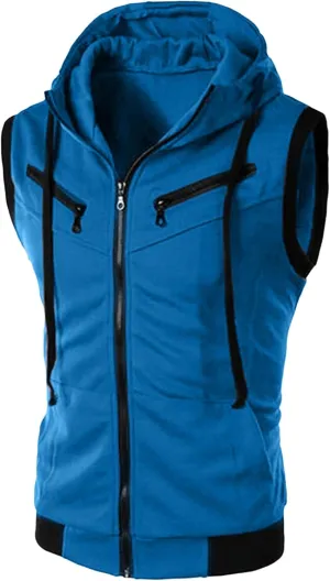 JEShifangjiusu Men'S Casual Zip-Hoodie Vest Cotton Sleeveless Hoodie Vest Slim Fit Lightweight Sweatshirt Hoodie Tank Top