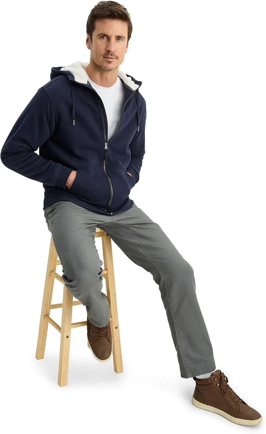 Jockey Men's Casualwear Outdoors Sherpa Zip Up Hoodie