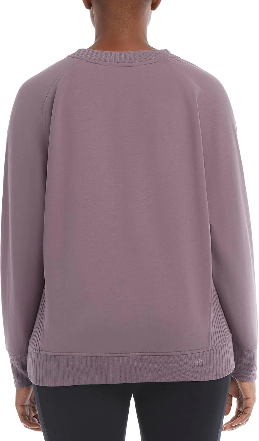 Jockey Women's Oversized Rib Detail Crew Neck Pullover Sweatshirt