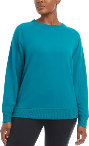 Jockey Women's Oversized Rib Detail Crew Neck Pullover Sweatshirt