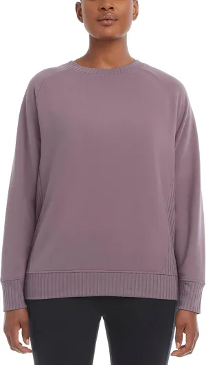 Jockey Women's Oversized Rib Detail Crew Neck Pullover Sweatshirt