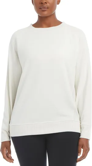 Jockey Women's Oversized Rib Detail Crew Neck Pullover Sweatshirt
