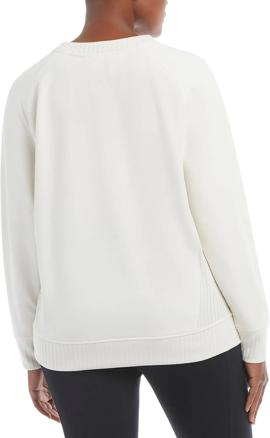 Jockey Women's Oversized Rib Detail Crew Neck Pullover Sweatshirt