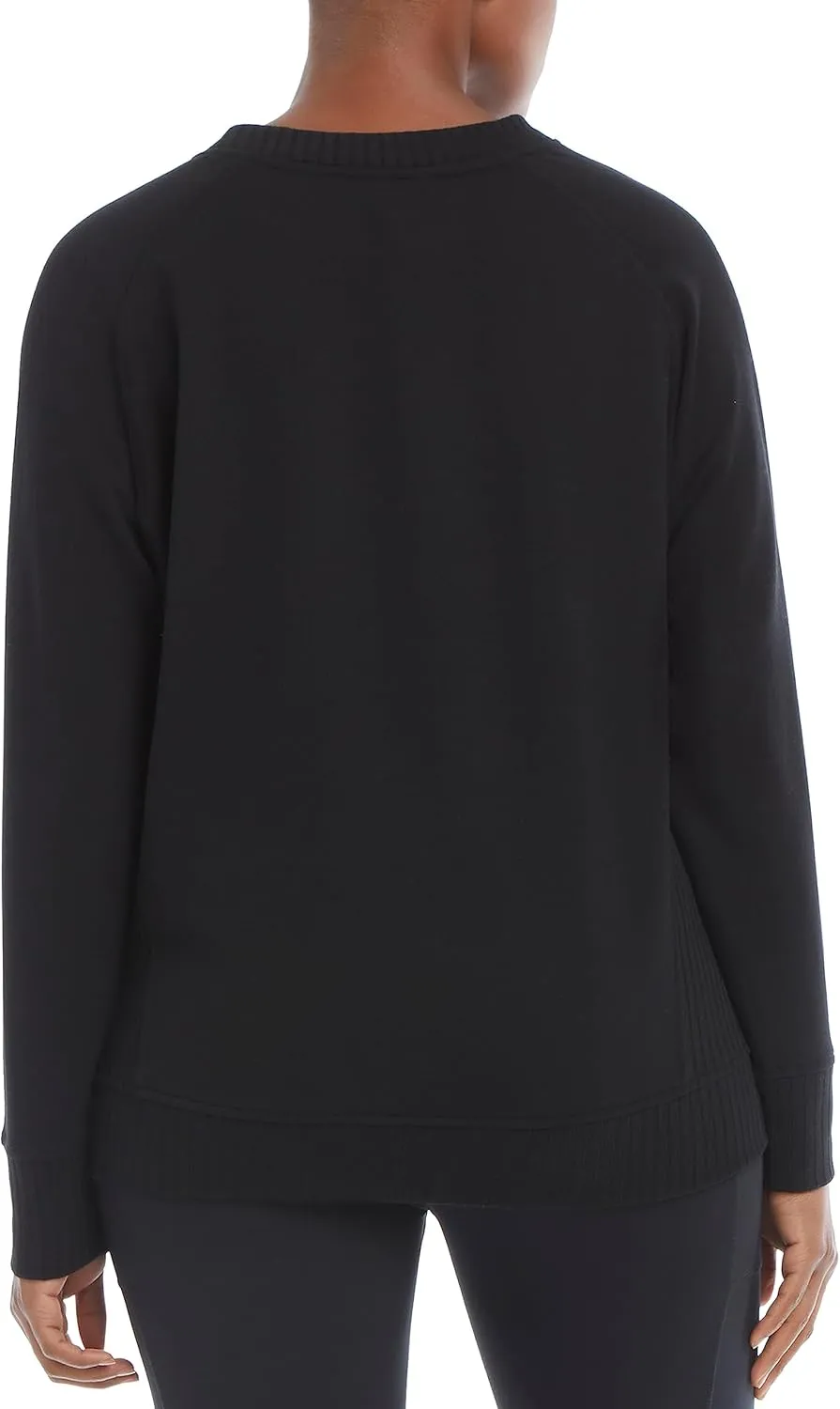 Jockey Women's Oversized Rib Detail Crew Neck Pullover Sweatshirt