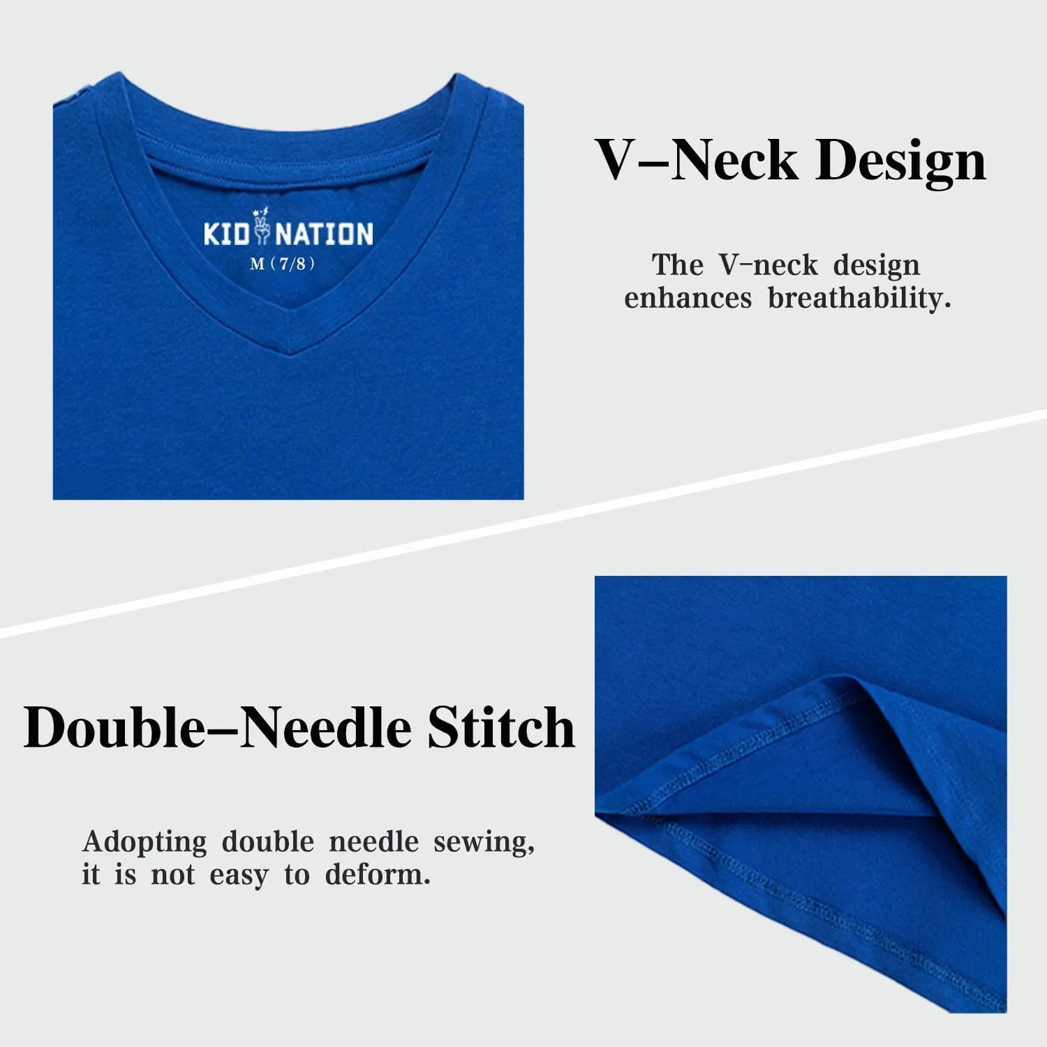 Kid Nation Boys T Shirts Kids Unisex Soft Cotton Tshirts Short Sleeve V Neck Girls Tee Shirts