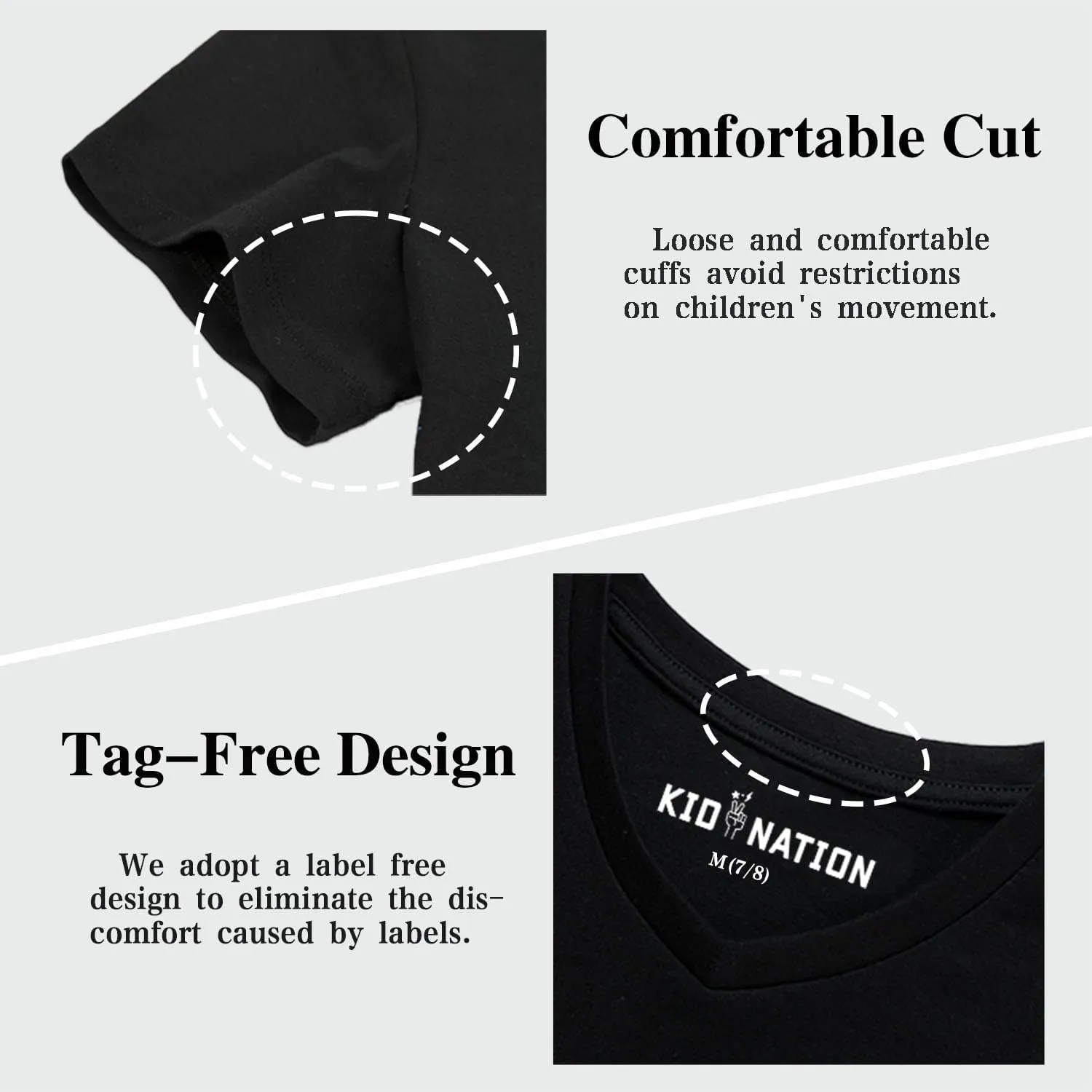 Kid Nation Boys T Shirts Kids Unisex Soft Cotton Tshirts Short Sleeve V Neck Girls Tee Shirts
