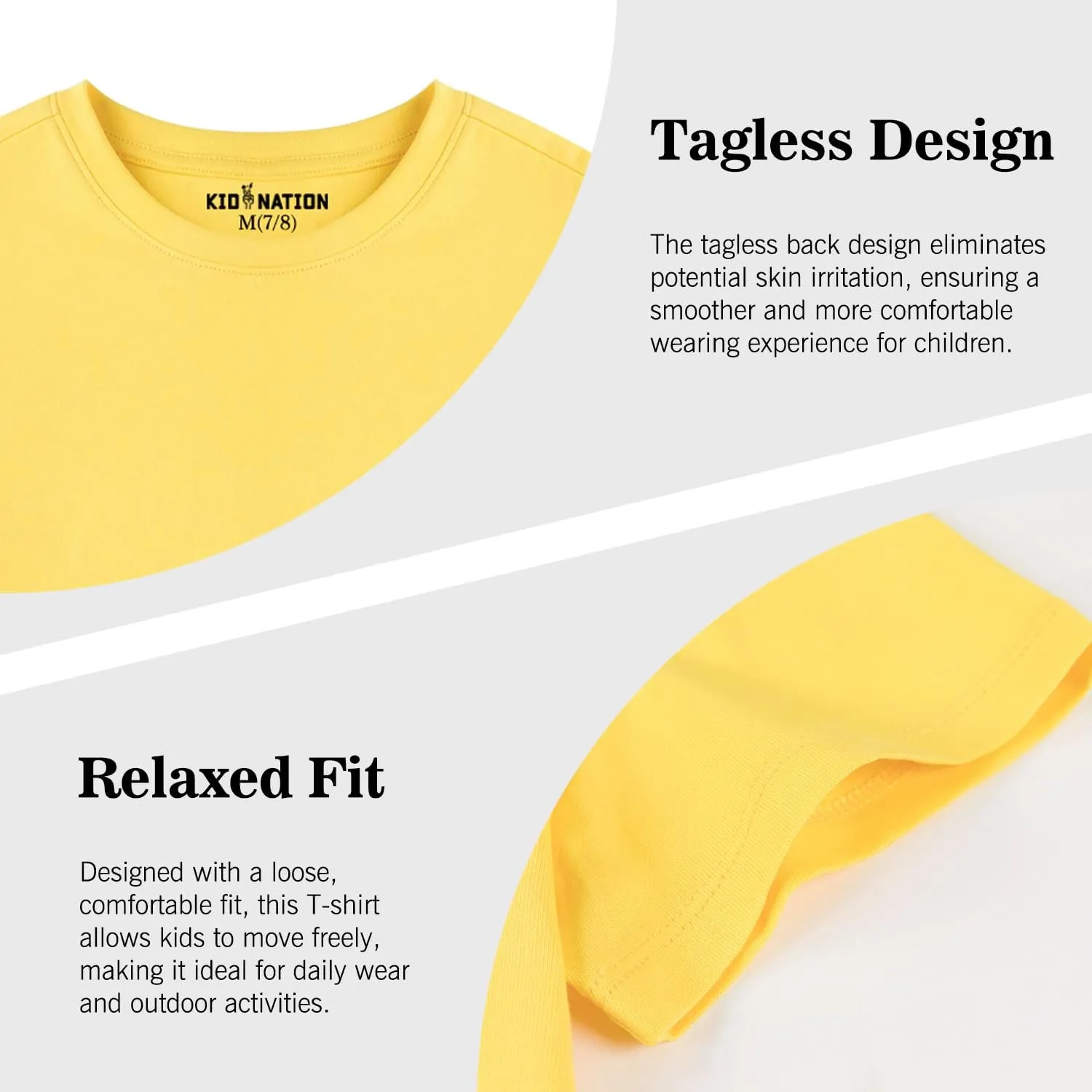Kid Nation Boys T Shirts Unisex Soft Kids Crewneck Cotton Tshirts Short Sleeve Solid Girls Tee Shirts