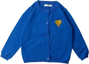 Kids Girls Button Front Cardigan Long Sleeve Knit Sweater Cute Embroidered Heart Shacket Girls Preppy School Uniform