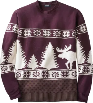 KingSize Men's Big & Tall Holiday Crewneck Sweater