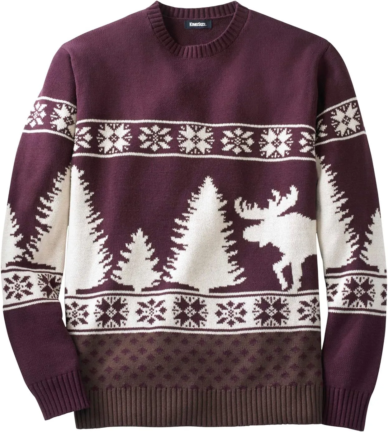 KingSize Men's Big & Tall Holiday Crewneck Sweater