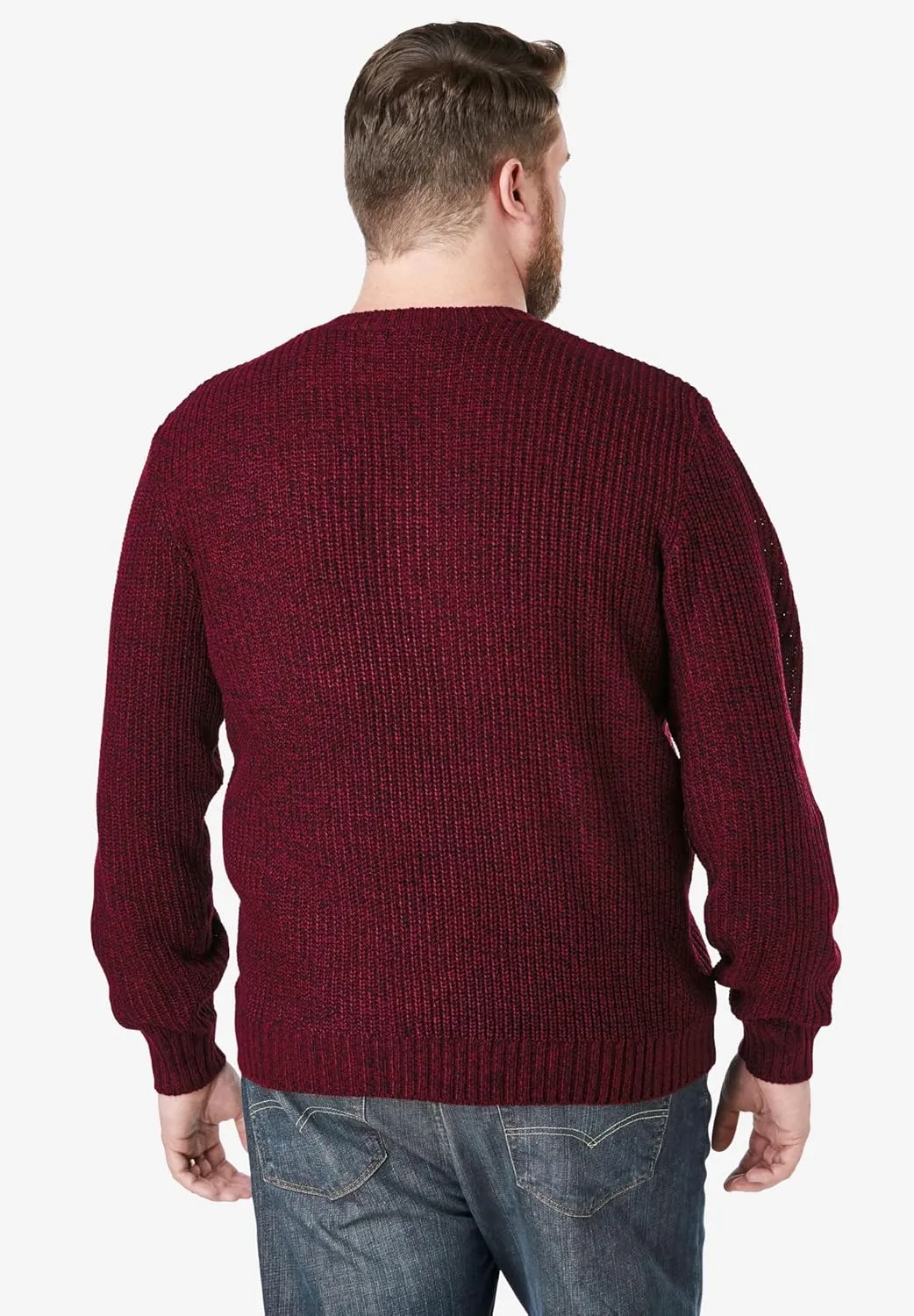 KingSize Men's Big & Tall Shaker Knit Crewneck Sweater