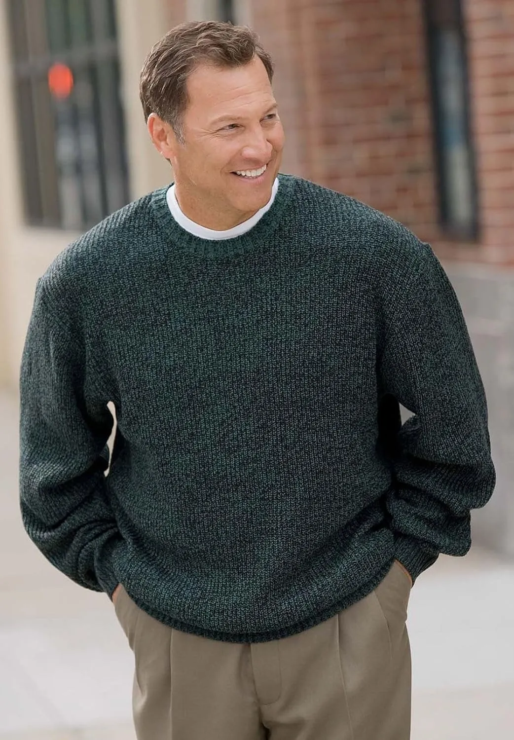 KingSize Men's Big & Tall Shaker Knit Crewneck Sweater