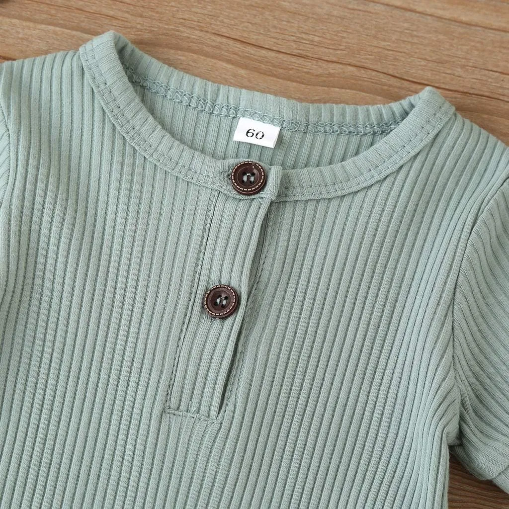 Kuriozud Newborn Infant Unisex Baby Boy Girl Clothes Button Romper Jumpsuit Basic One Piece Outfits