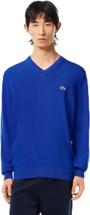 Lacoste Men's Monochrome Cotton V Neck Sweater
