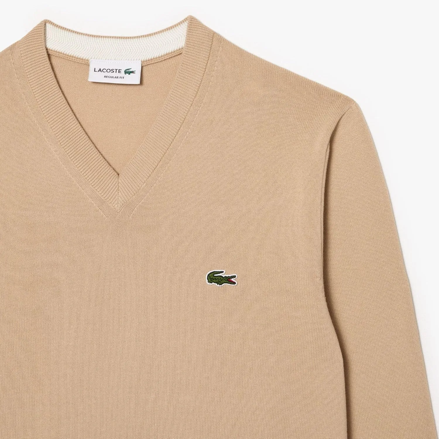 Lacoste Men's Monochrome Cotton V Neck Sweater