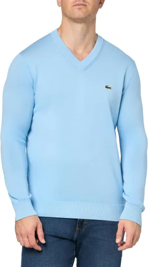 Lacoste Men's Monochrome Cotton V Neck Sweater
