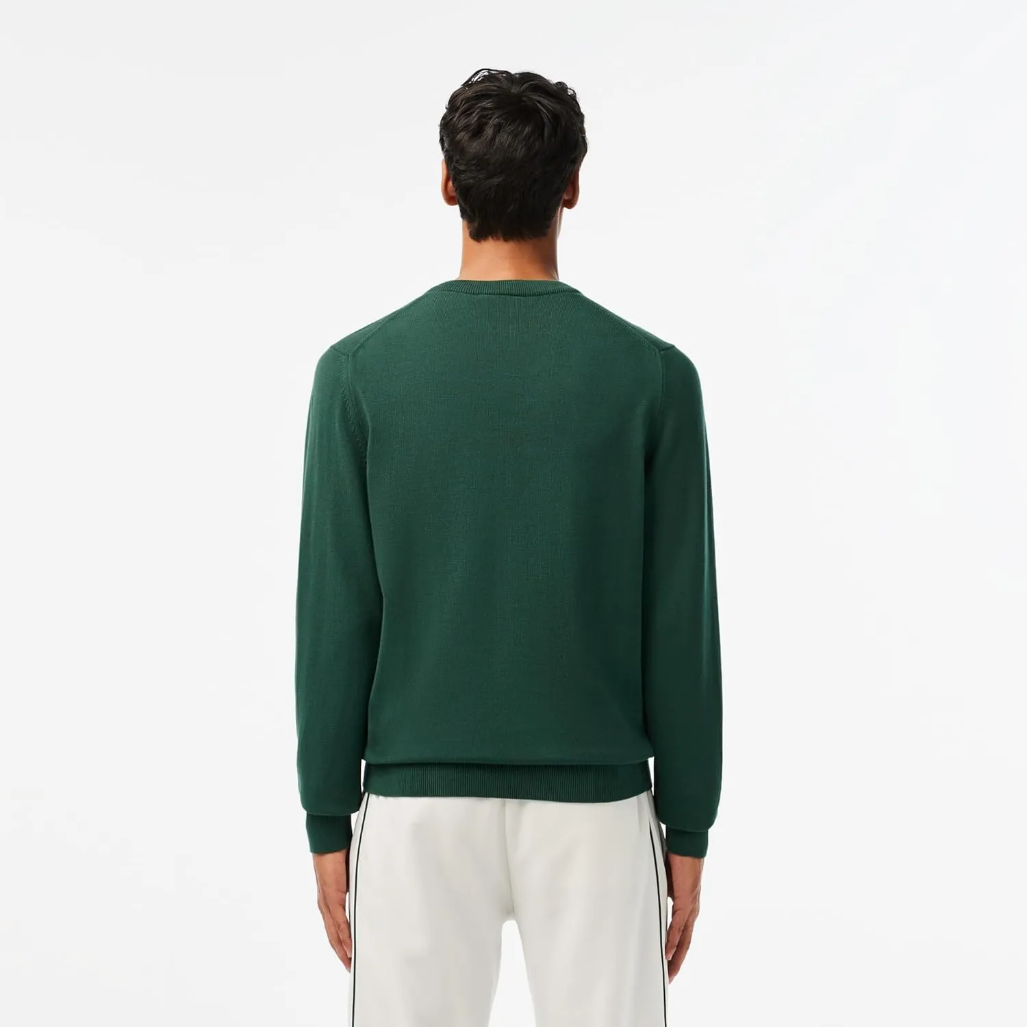 Lacoste Men's Monochrome Cotton V Neck Sweater