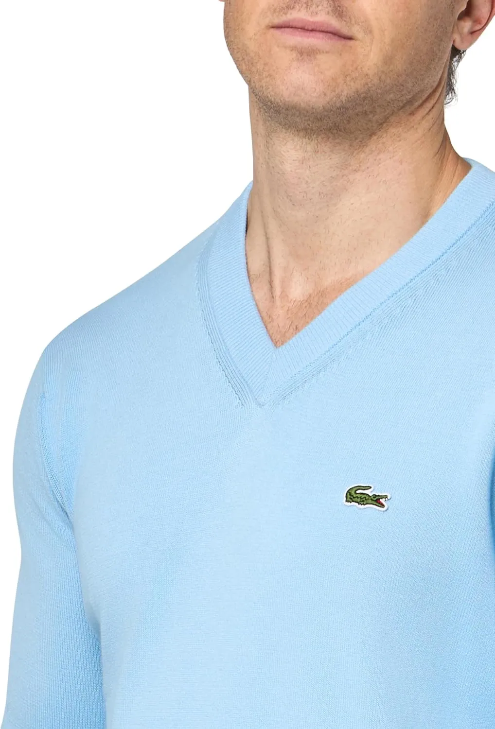 Lacoste Men's Monochrome Cotton V Neck Sweater