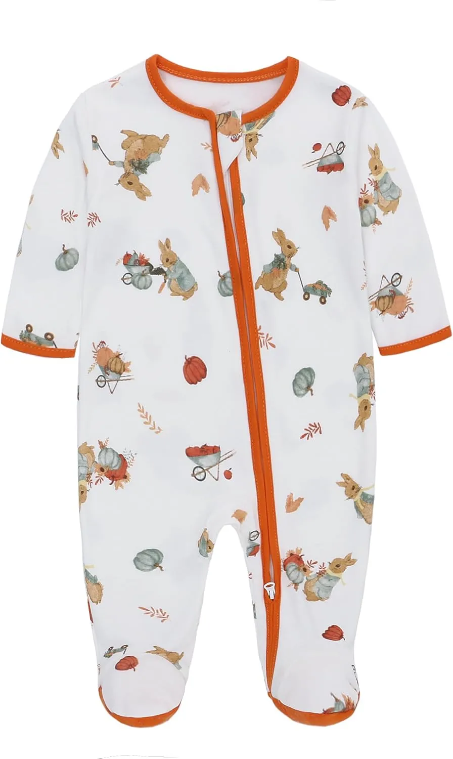 LAT 3 Pcs Baby Sleep and Play Pajamas,100% Organic Cotton Infant Girls Boys One-Piece Footies Romper Newborn,Zipper