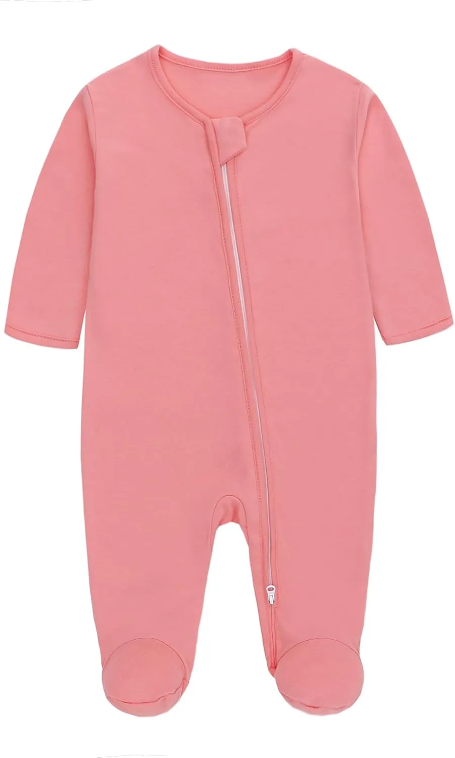 LAT 3 Pcs Baby Sleep and Play Pajamas,100% Organic Cotton Infant Girls Boys One-Piece Footies Romper Newborn,Zipper