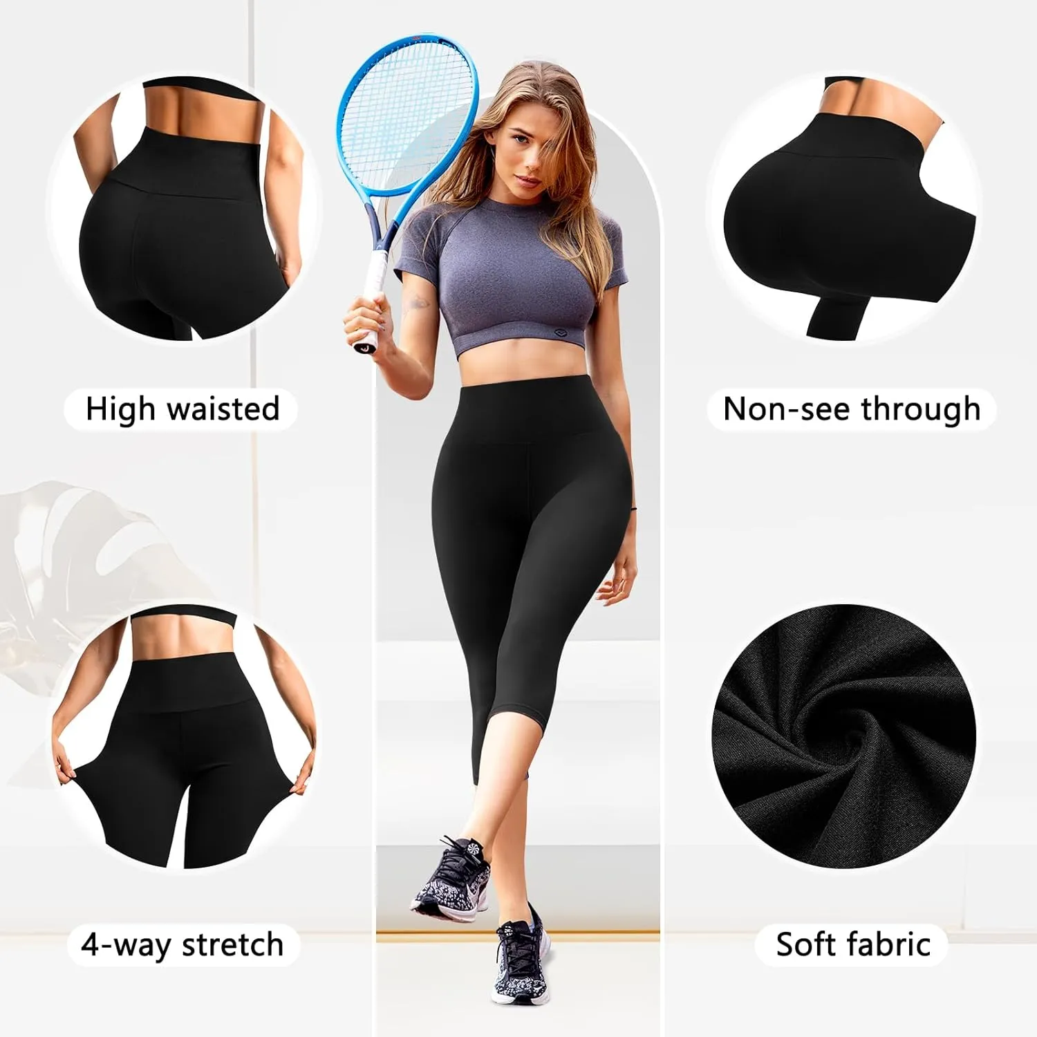 Leggings for Women, No See Through High Waisted Workout Yoga Leggings for Women