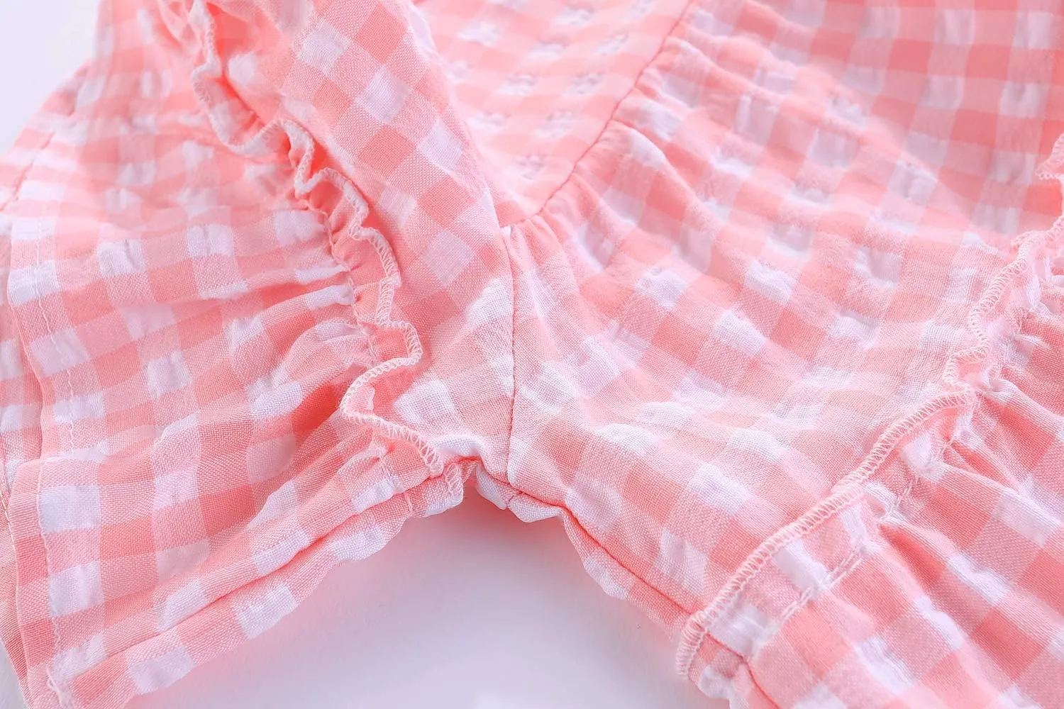 Little Girls Dresses Short Sleeve Cotton Plaid Kids Summer Dress