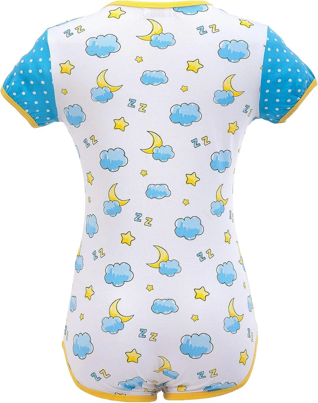 Littleforbig Adult Baby Onesie Diaper Lover (ABDL) Button Crotch Romper Onesie Pajamas-Baby Sleepytime Onesie