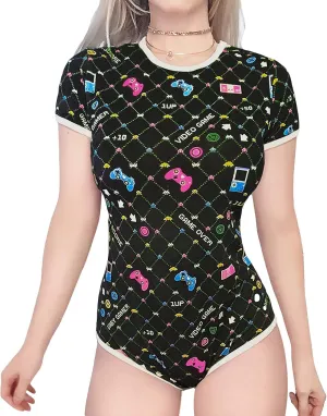 Littleforbig Cotton Romper Onesie Pajamas Bodysuit -Baby Gamer Onesie