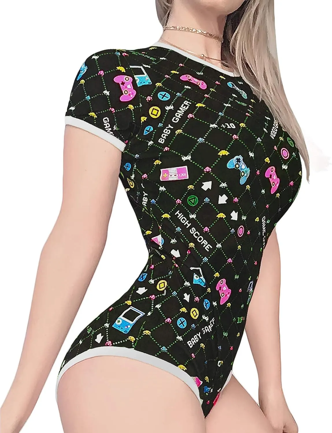 Littleforbig Cotton Romper Onesie Pajamas Bodysuit -Baby Gamer Onesie