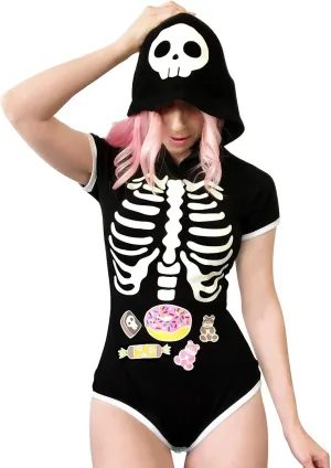 Littleforbig Cotton Romper Onesie Pajamas Bodysuit - Sweet Reaper Night-Glow Halloween
