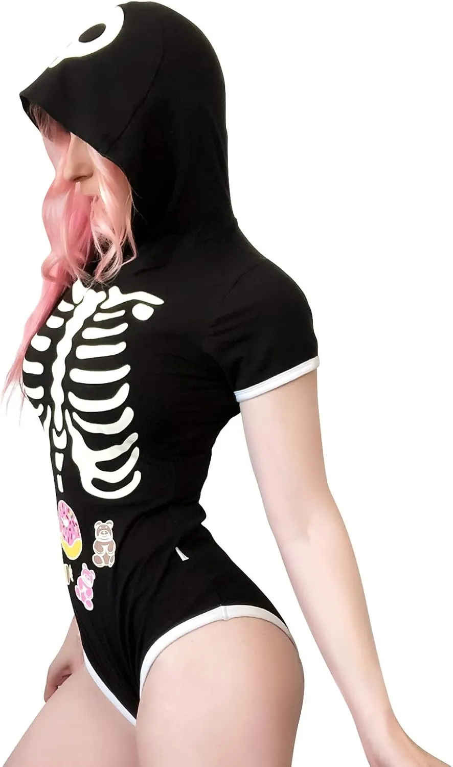 Littleforbig Cotton Romper Onesie Pajamas Bodysuit - Sweet Reaper Night-Glow Halloween