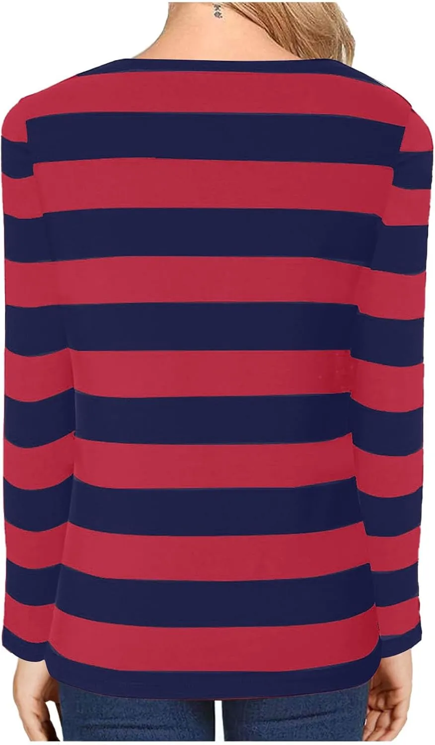 Long Sleeve Sweatshirt Crewneck Striped Colour Block Casual Pullover Top Fashion Fall Lightweight Fleece Shirt