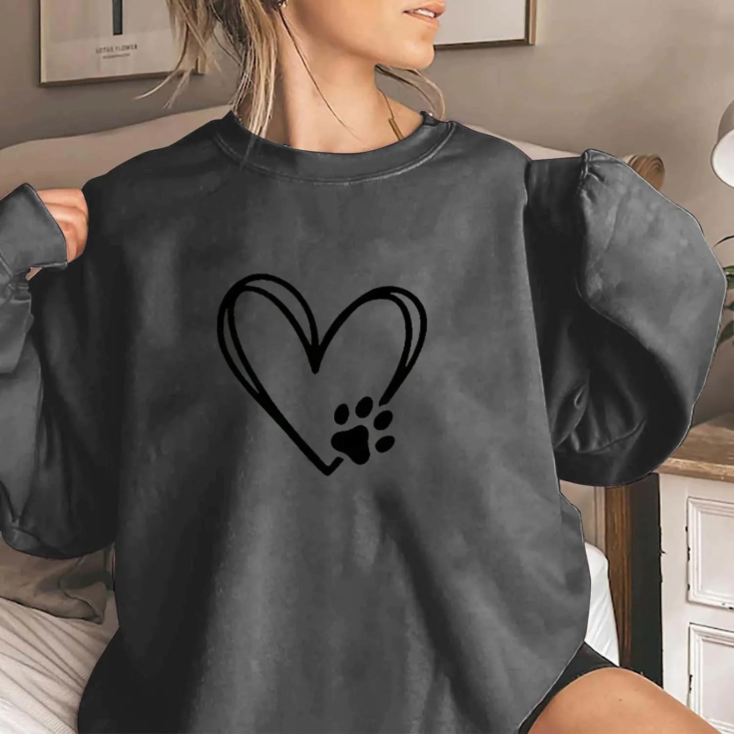 Long Sleeve SweatShirts for Teen Girls Crewneck Oversized Pullover Sweater 2024 Fashion Fall Casual Tops Clothes