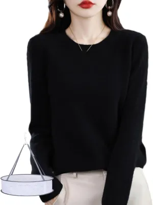 LOSD Cashmere Sweater for Women - Merino Wool Crewneck Sweater