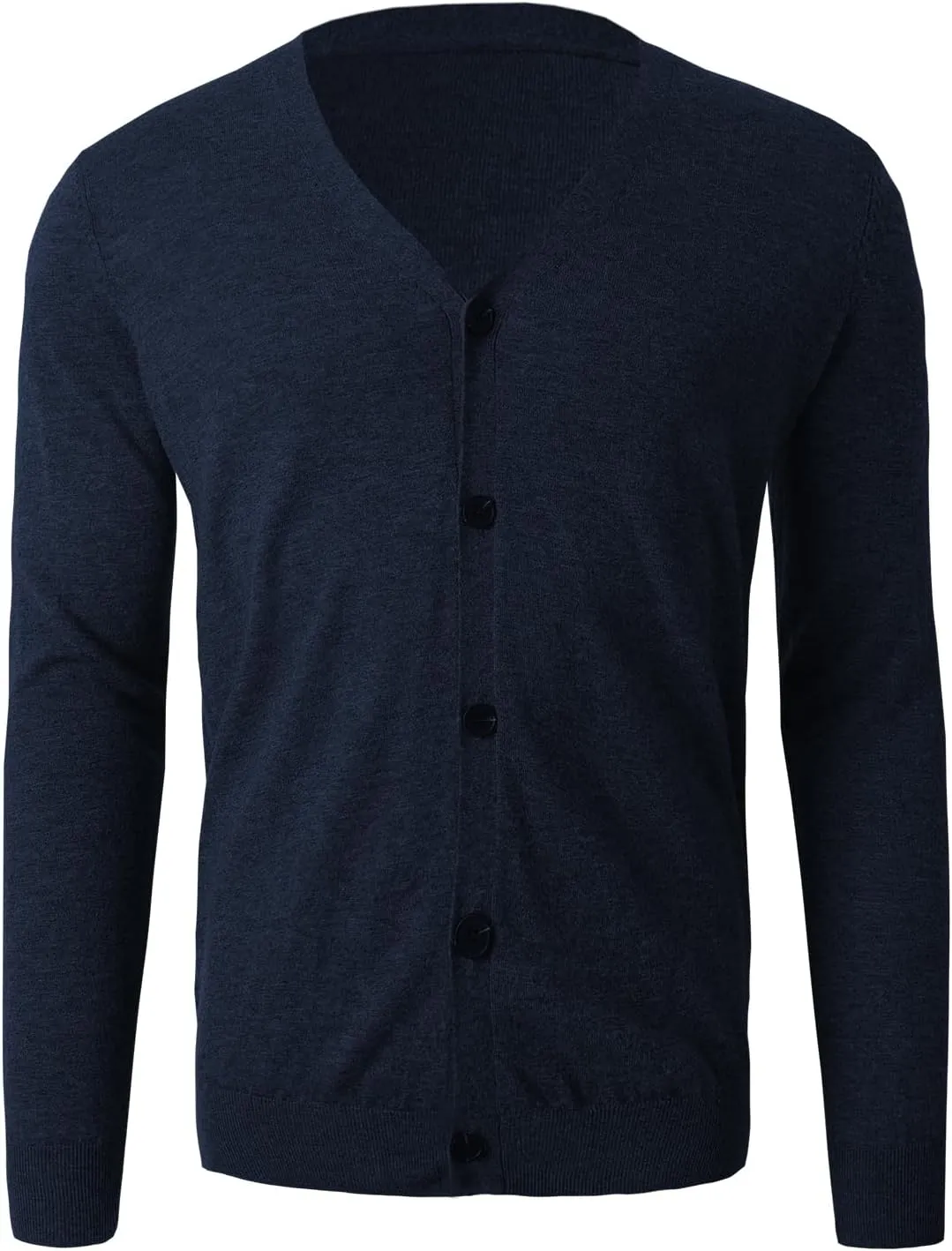 Men V-Neck Sweater Cardigan Solid Color