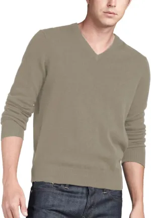Men's 100% Cashmere V-Neck Sweater