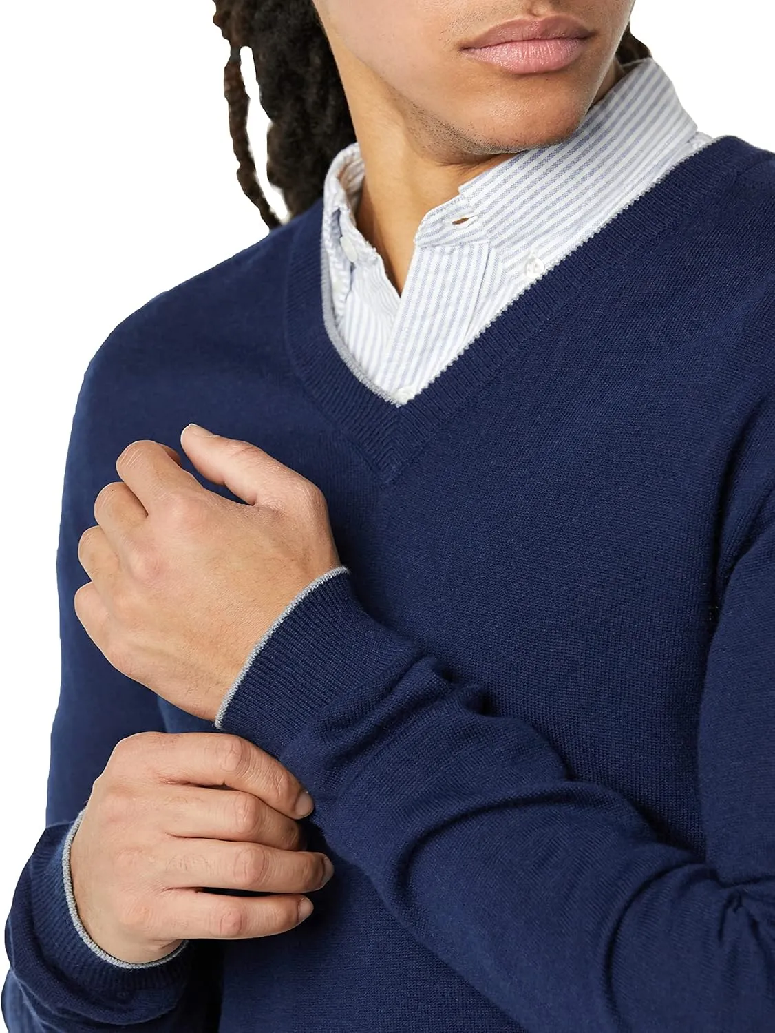Men's 3D Fine Gauge V-Neck Sweater
